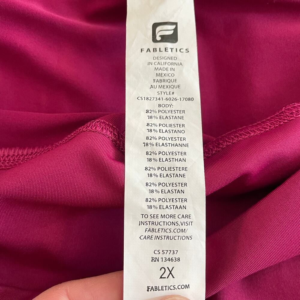 Fabletics Fuchsia Pink Raspberry Color Crop Leggi… - image 3